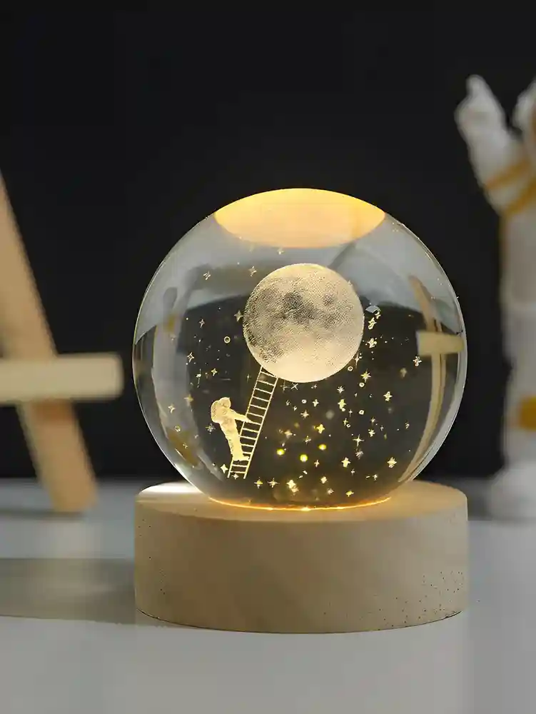 1 X 3D Crystal Ball Night Lamp with usb Connector