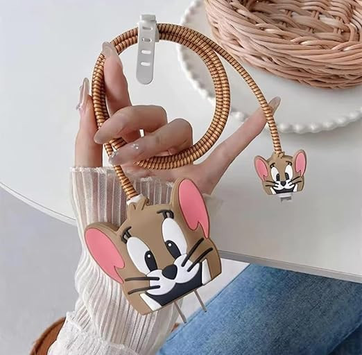 Silicone Case for Samsung 25W Single Port USB Type-C Fast Charger Protective Cover for Samsung 25W Power Adapter Charger with Wire Saver (Charger Not Included) (Blue (Tom))