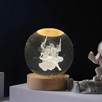 1 X 3D Crystal Ball Night Lamp with usb Connector