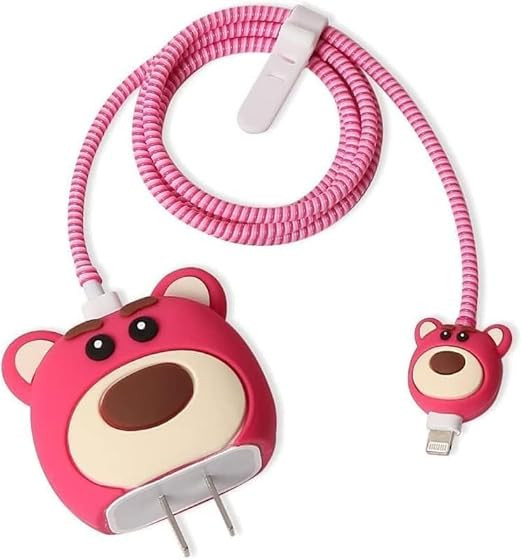 Silicone Case for Samsung 25W Single Port USB Type-C Fast Charger Protective Cover for Samsung 25W Power Adapter Charger with Wire Saver (Charger Not Included)  (BEAR)