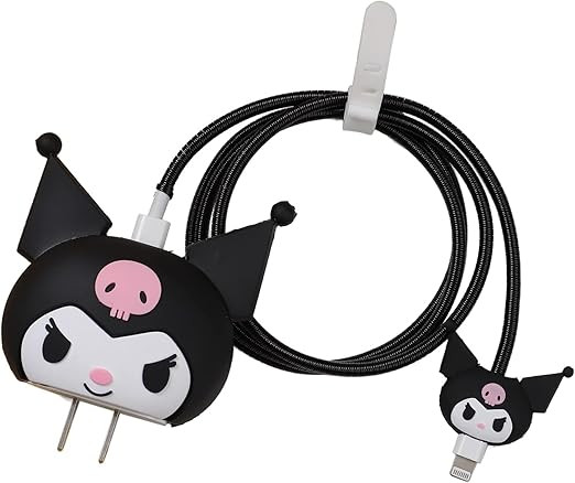 Silicone Case for Samsung 25W Single Port USB Type-C Fast Charger Protective Cover for Samsung 25W Power Adapter Charger with Wire Saver (Charger Not Included) (Black (Kitty))