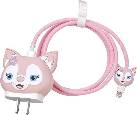 Silicone Case for Samsung 25W Single Port USB Type-C Fast Charger Protective Cover for Samsung 25W Power Adapter Charger with Wire Saver (Charger Not Included) (Pink (Kitty))