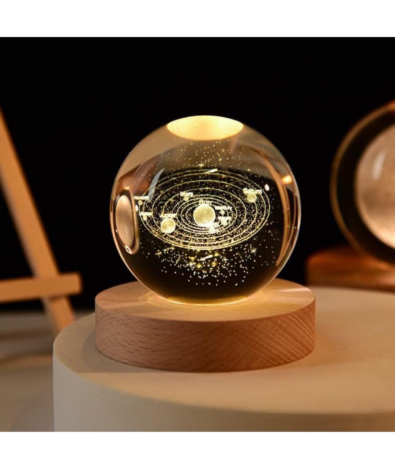 1 X 3D Crystal Ball Night Lamp with usb Connector