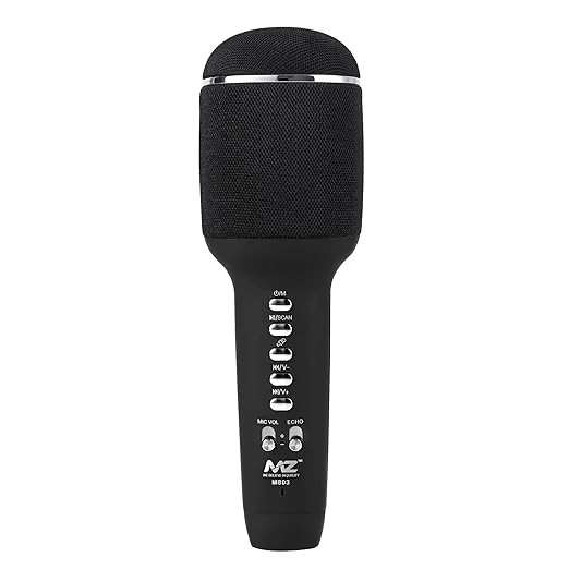 MZ M803 (Karaoke MIC with Speaker) Rechargeable FM Radio Voice Changer 5 W Bluetooth Speaker (black, Stereo Channel)